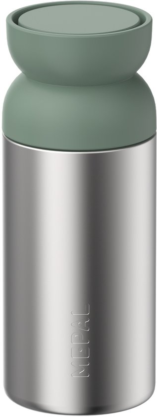 Mepal Ellipse isoleerbeker in Nordic Sage groen met geborsteld metalen body.