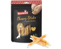 Rosewood Chewy Sticks Hondensnack Kip Small – Kauwsticks van Runderhuid – Voordeelverpakking 500 g – Graanvrij – Zonder Kunstmatige Toevoegingen