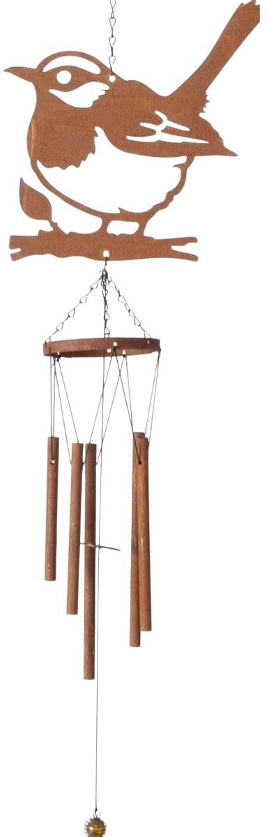Dream-Garden Windgong Winterkoning – Bruin Roest – 70 cm Tuindecoratie