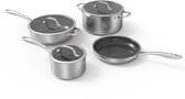Safecourt Kitchen 7-delige Hybride Pannenset - Inductie, Elektrisch, Keramisch & Gas - PFAS & PTFE vrij - Honingraat