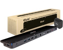 Club 3D USB-C® 5Gbps Dynamisch PD oplaaddock met drie schermen en 65 watt PS