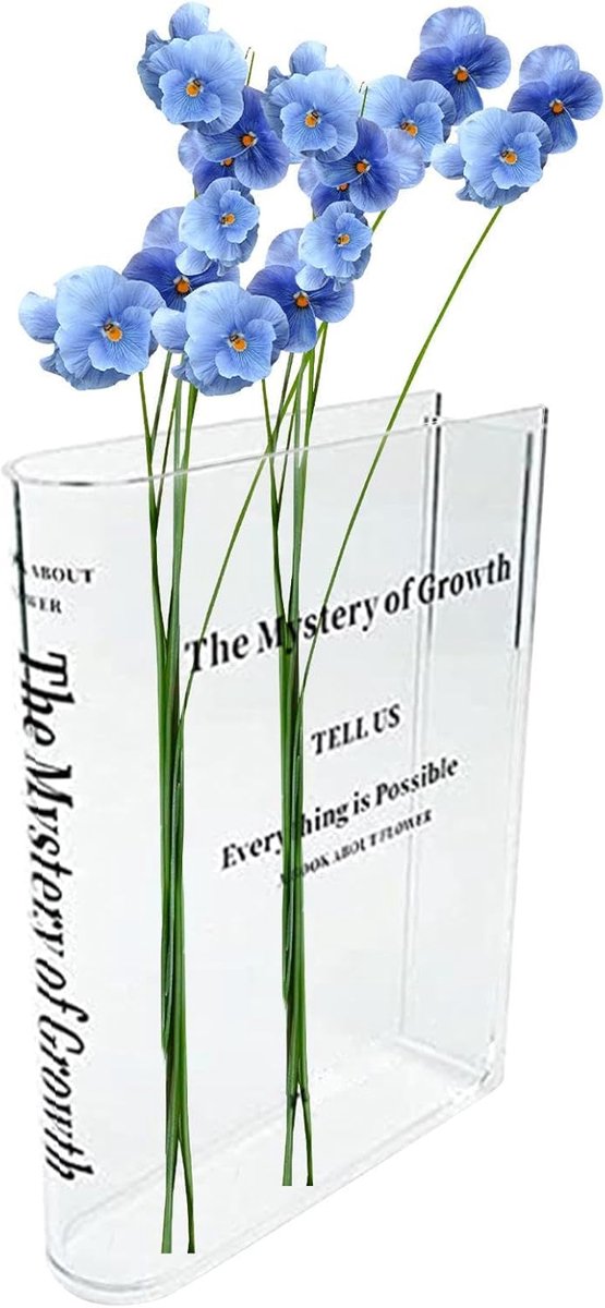 Boekenvaas Decoratie - Acryl Bloemenhouder - Woonkamer Meubels - Uniek Boek Design - 26 x 18 cm - Transparant