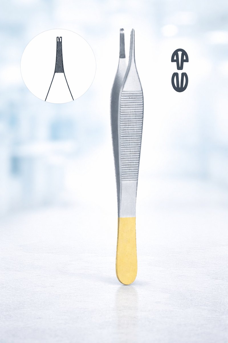Belux Surgical Instruments / Adson Kocher Pincet 1x2 Tanden – TC (Tungsten Carbide) – 15 cm – RVS – Chirurgisch Instrument