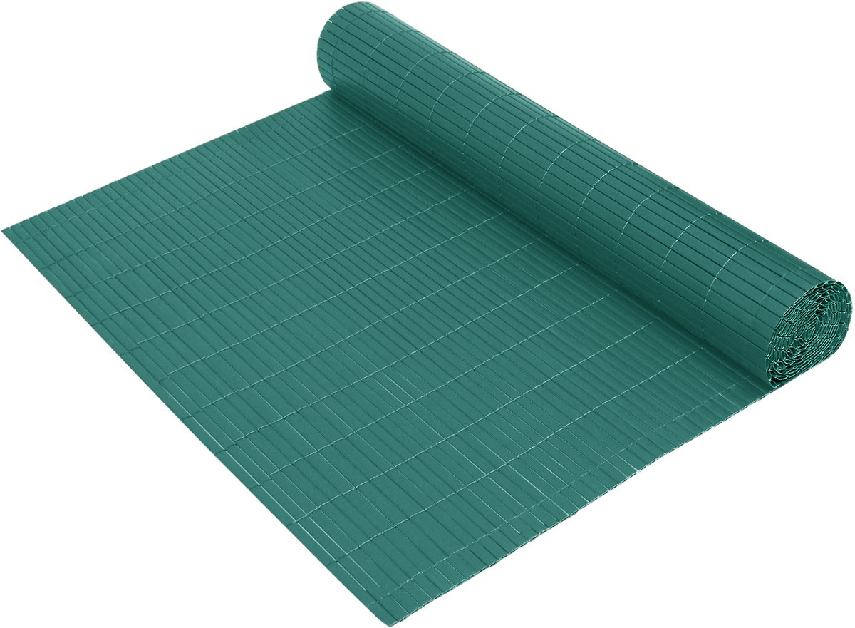ACXIN PVC Privacy Screen Imitatie Bamboe – Groen – 120x500cm – W-Vormige Versterkte Lamellen – Weersbestendig – Met Kabelbinders – Balkon Tuin Buiten