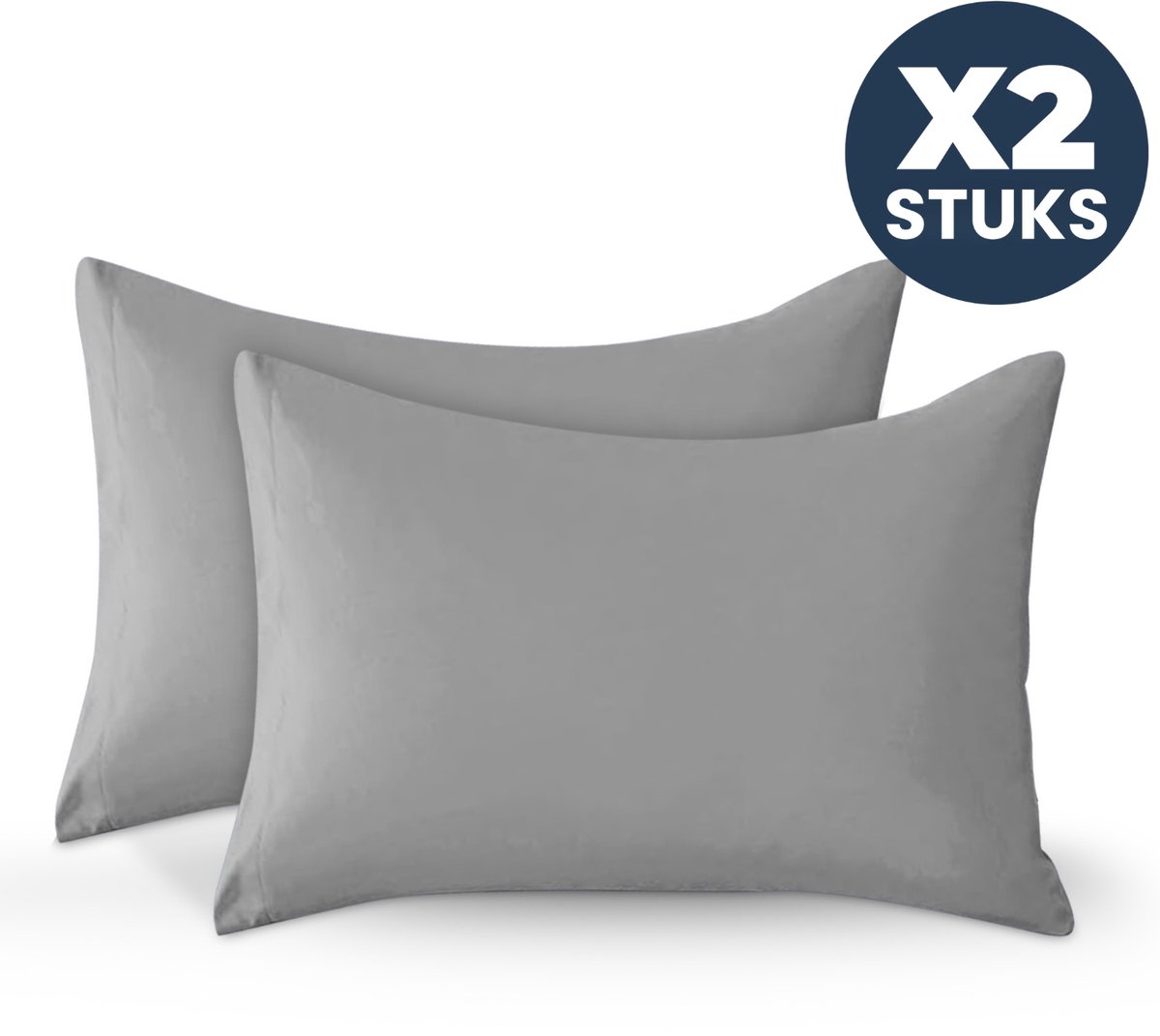 Sleep Comfy Deluxe Kussensloop - 60x70 cm Set van 2 Stuks – Envelopsluiting – Zacht & Ademend – Smoked Pearl