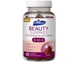 Davitamon Beauty Gummies met Biotine en Collageen - Multivitaminen - Glow van binnenuit - 60 gummies