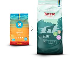 Husse Optimal Giant - Hondenvoer Droog, Hondenbrokken, Droogvoer, Hondenvoeding - 5 x 100g Proefpakket