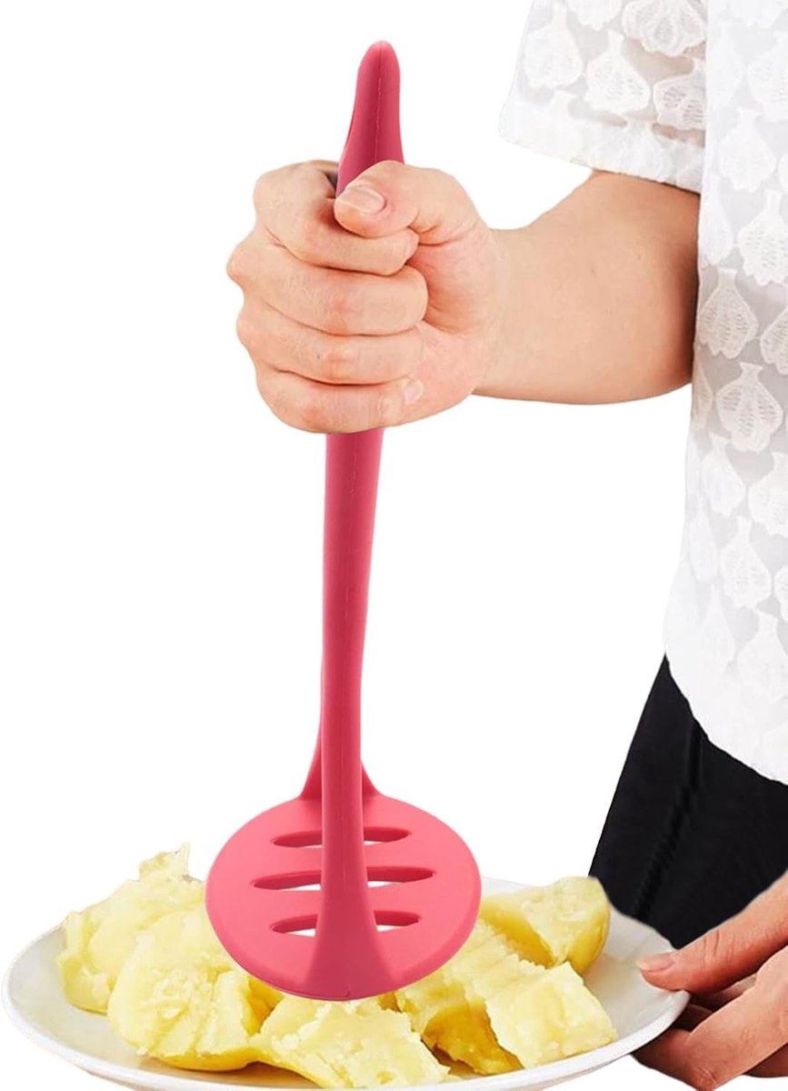 Aardappelstamper - Groente stamper - Eten pureren - Ergonomisch handvat - 265 cm - Rood