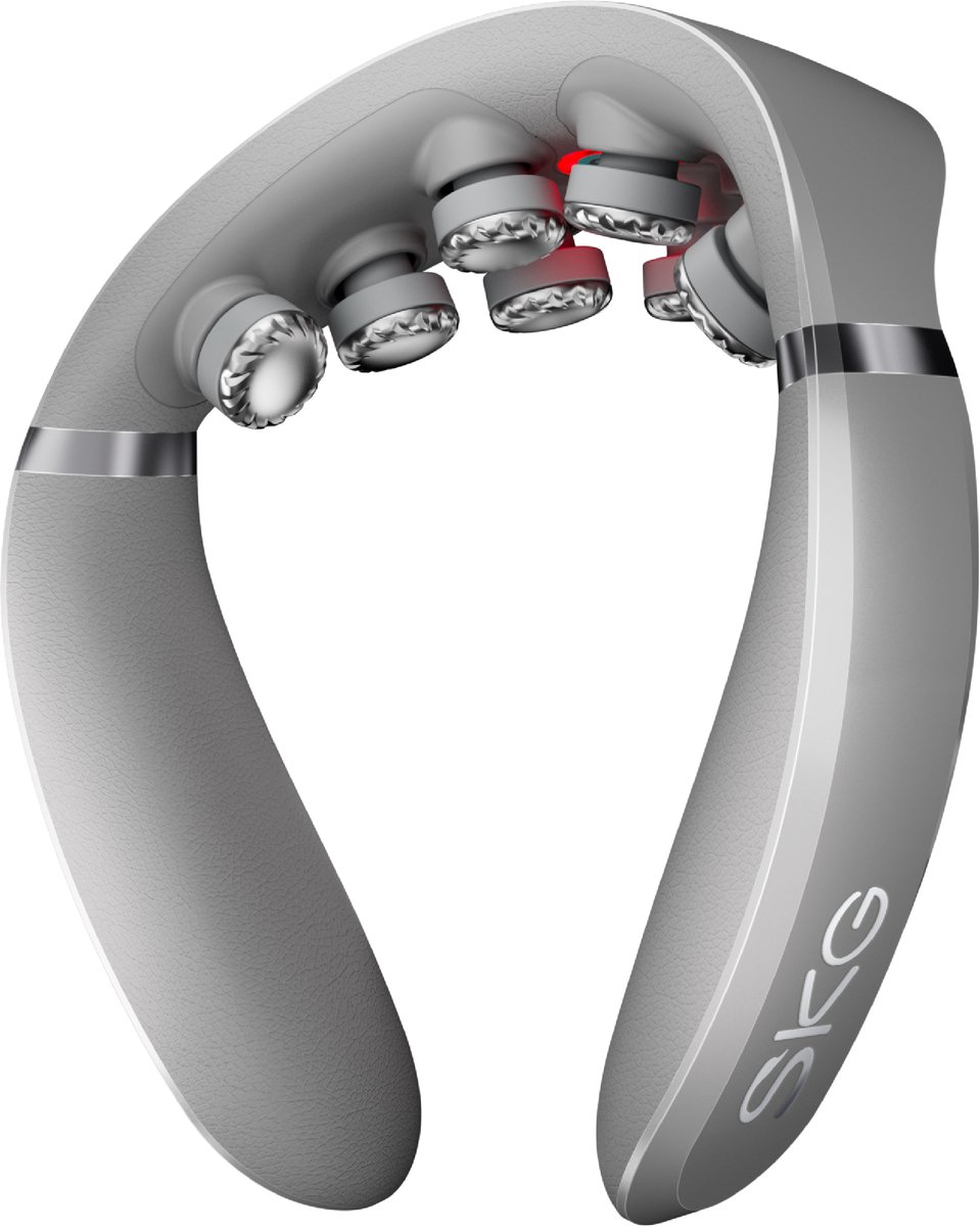 SKG - Nekmassageapparaat - 9 massagekoppen - Met roodlichttherapie - G7 Pro Max - Grijs