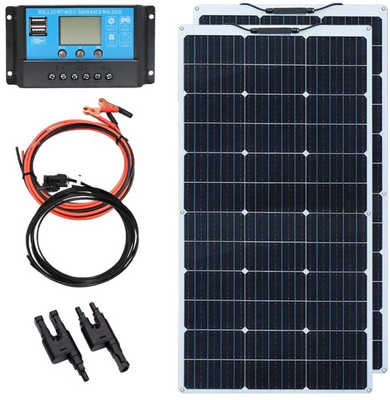 Zonnepaneel - Zonnepanelen - Monokristallijn - 12V - 200W - Zonne-kit - Flexibel - Waterdicht - Lichtgewicht - Voor Caravan - Camper - Boot of Thuisgebruik