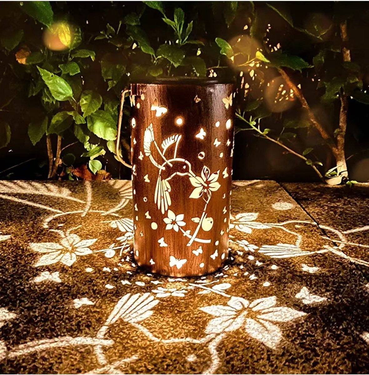 Kolibrie, 18*10cm-Zonne-energie Hanglamp Buiten - Waterdichte LED Tuinlamp - Metaal - Voor Tuin, Pad, Veranda & Binnenplaats-Belle's product