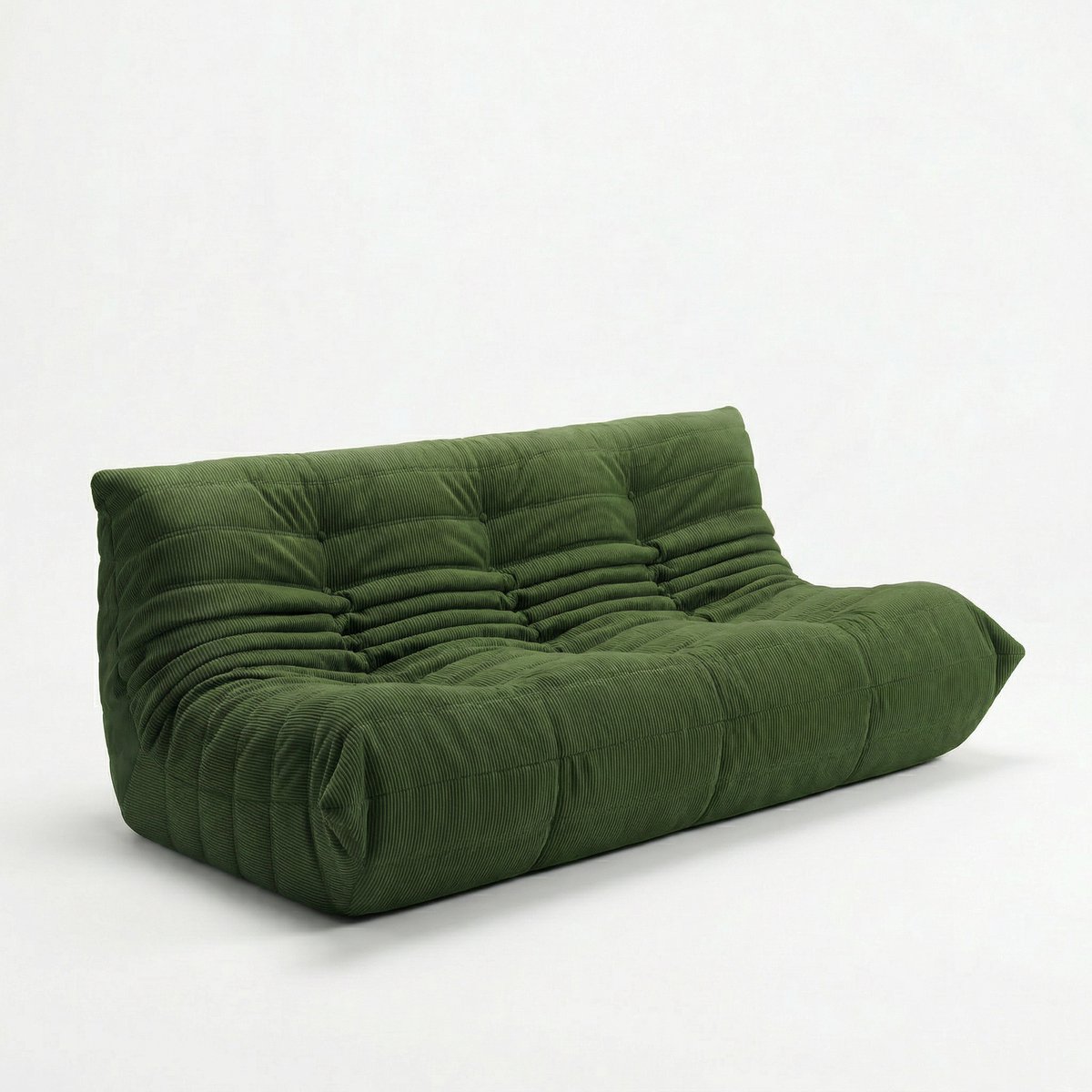 zipsofa - 3-zits Fauteuil - Bank met rugleuning - 160×100×72 cm - Ergonomisch en montagevrij - Hoogwaardig traagschuim -Corduroystof, groen