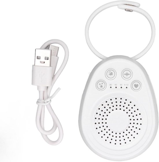 Geluidsmachine - Witte Ruis - Ontspannen Slapen - 20 Geluidsbronnen - 1000 Mah Batterij - Wit — afbeelding 5