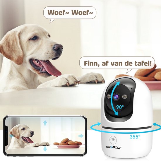 GENBOLT 2K Indoor IP Camera WiFi Human Detection Pet Dog Auto Cruise 2 Way Audio Night Vision Motion Alert Home Security van Merkloos — afbeelding 4