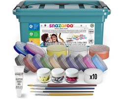 Snazaroo 1172249 Professioneel Face Painting Kit – Compleet Gezichtsschilderingsset voor Evenementen, Festivals & Scholen – Huidvriendelijk, Waterbasis, Inclusief Glitter - Meer dan 1.500 gezichten, eindeloos plezier