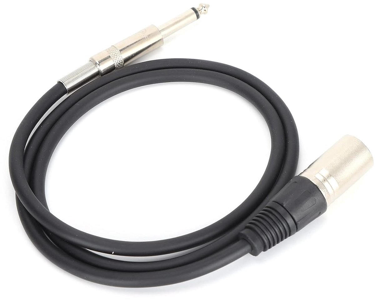 Microfoon Kabel - XLR naar Jack - Podium Geluid - Ruisvrije Signaaloverdracht - 2 Meter - Zwart