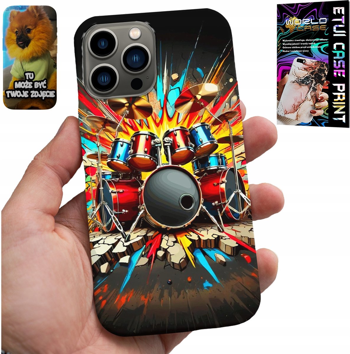 HOESJE VOOR IPHONE 13 PRO - ROCK DRUMS ROCK & ROLL + FILM