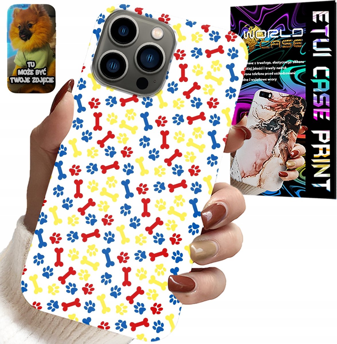 HOESJE VOOR IPHONE 13 PRO - PAWS BONES DOG PATROL CARTOONS + GLAS