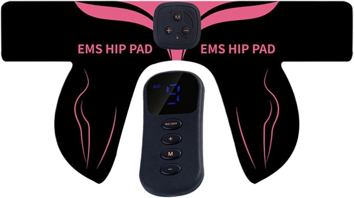 Heup Trainingsapparaat - Bilspieren Trainer - Fitness En Oefening - 6 Modi 18 Niveaus - 36.5x19.2cm - Roze