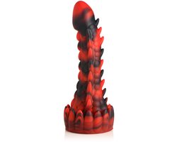 Demon Rising - Schubben Draak Siliconen Dildo - Rood/Zwart