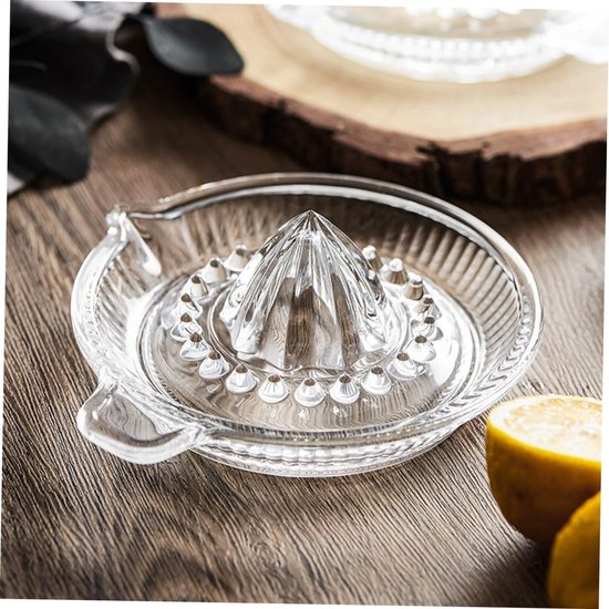 Handmatige Citroenpers - Fruitpers Keuken - Verse Sapjes Maken - Glazen Kom - 6x11x6 cm - Transparant — afbeelding 5