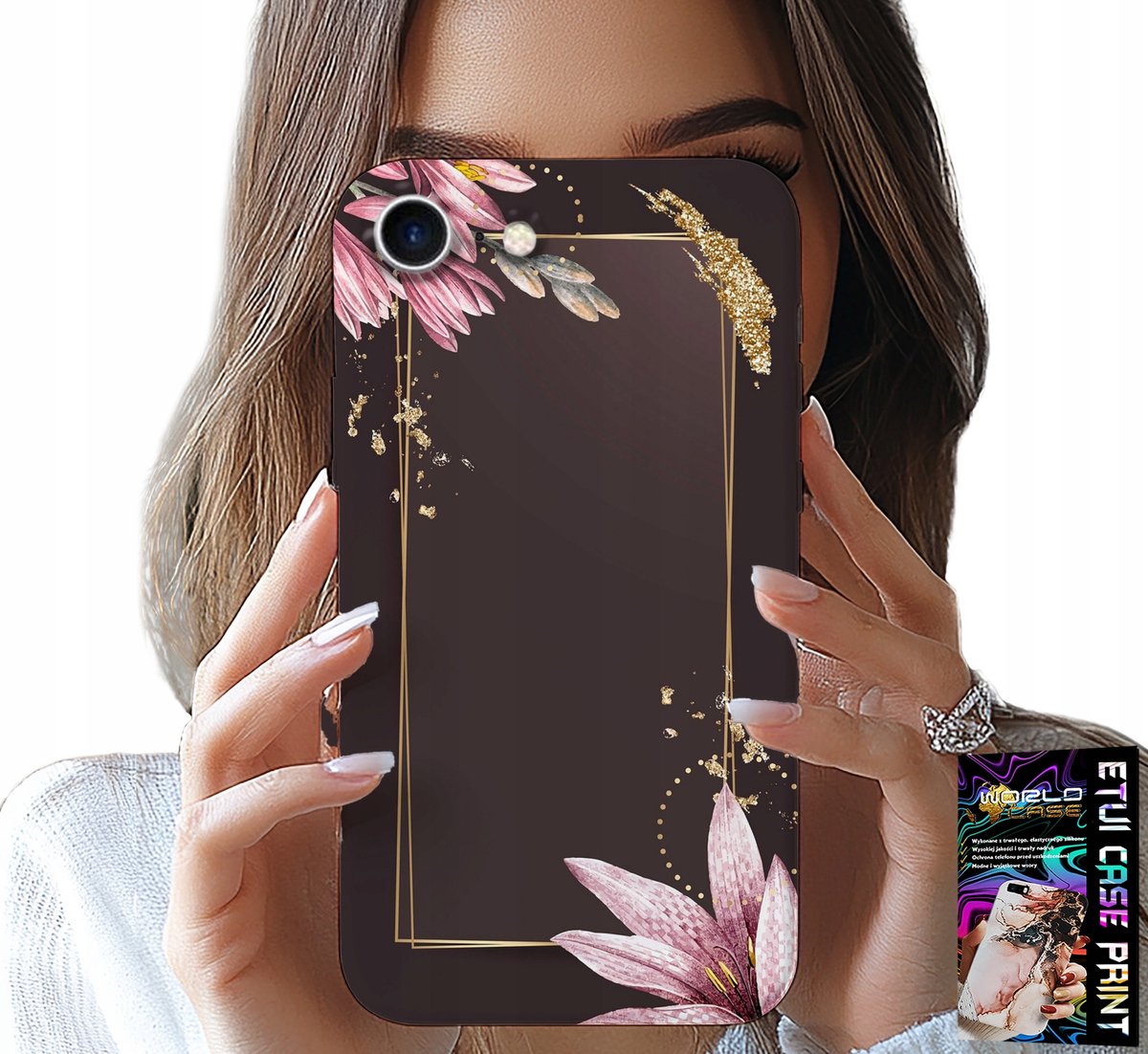 HOESJE VOOR IPHONE SE / SE2 - ELEGANT BLOEMENPATROON
