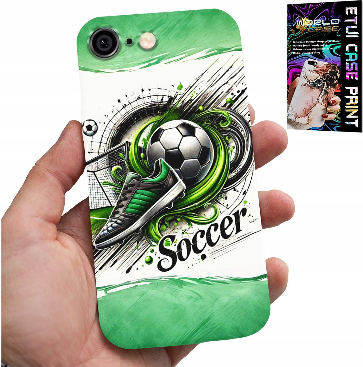 Hoesje voor iPhone (6 Plus) - Voetbal, voetbalhoesje + glas