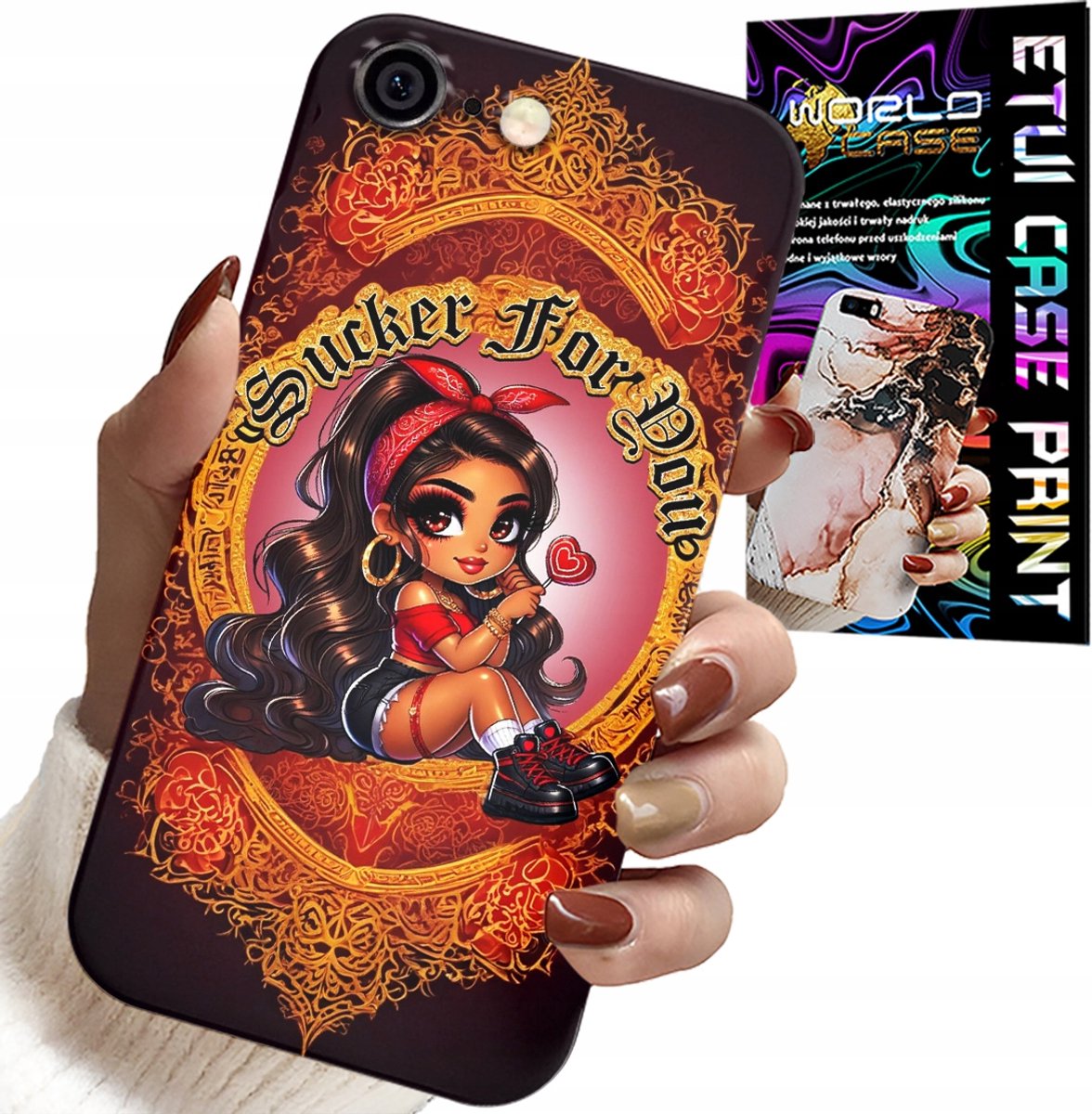 IPHONE HOESJE (6 PLUS) - SUCKER FOR YOU MODIEUZE POPPENHOES + GLAS