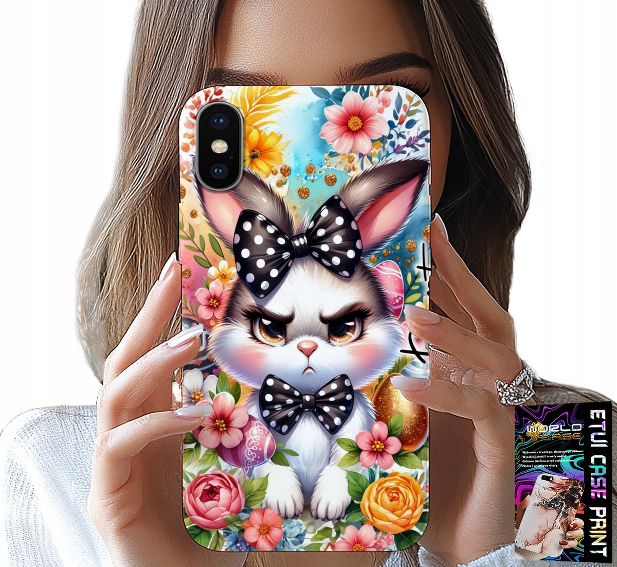 HOESJE VOOR IPHONE XS MAX - PAASHAAS, HAAS, EIEREN + GLAS