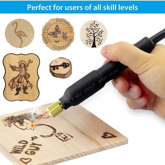 Houtbrandmachine - Pyrografie Set - Ambachtelijk Werk - 60W Vermogen - 20 Tips van Merkloos	 — afbeelding 2
