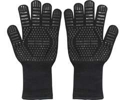 BBQ handschoenen - 2 Stuks - Hittebestendig - Voor BBQ - Tot 500°C - Barbecue en Oven - Siliconen - Zwart