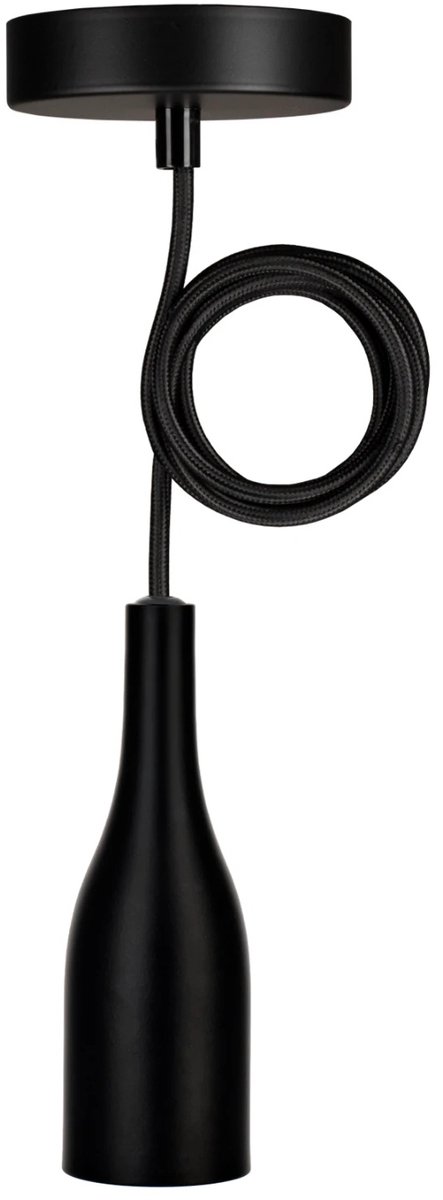 Bailey Bali pendelarmatuur zwart met 1.5m textielsnoer | E27 | Max 1x60W exclusief