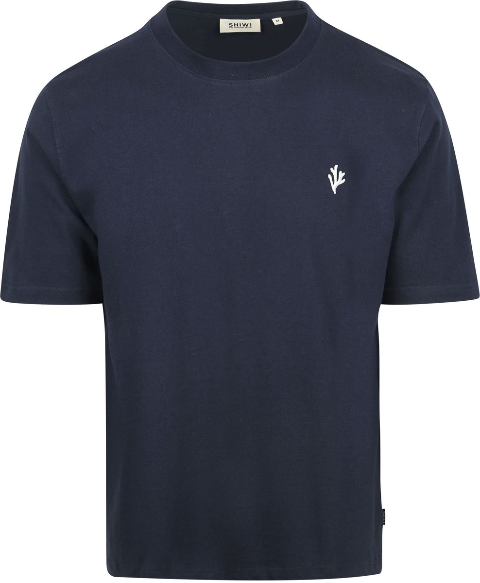 Shiwi T-Shirt Finn Coral Donkerblauw (navy) - Maat XL - Heren - Casual T-shirts