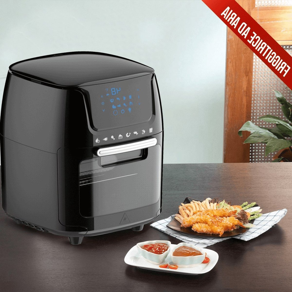 Airfryer – Heteluchtfriteuse – Airfry Oven – Digitale Friteuse – 15L Capaciteit – 1800 Watt – 8 Kookprogramma’s – Touchscreen Display