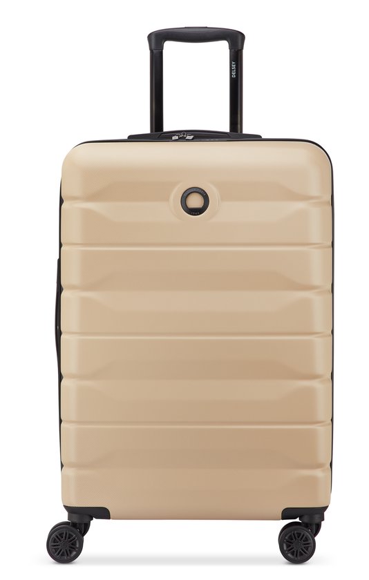 Delsey Air Armour Uitbreidbare Middelgrote Koffer 68 cm – 77L – TSA Slot – 4 Dubbele Wielen – Warm Sand