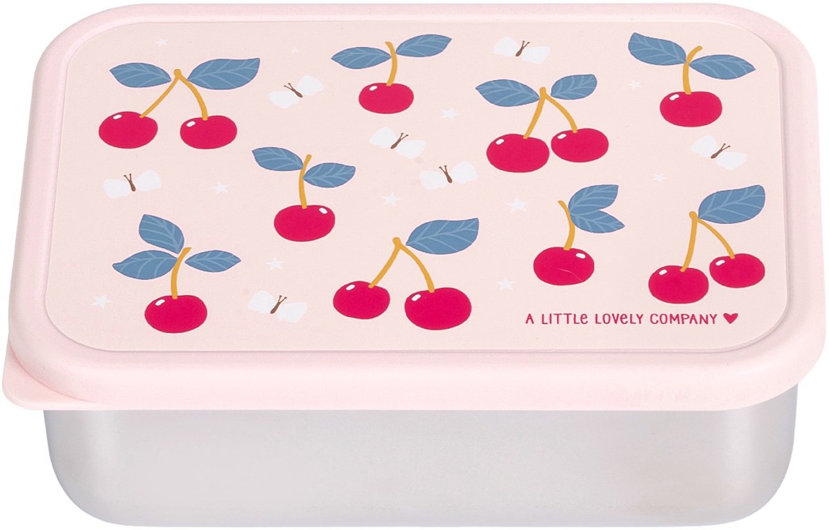 A Little Lovely Company - RVS lunch box - brooddoos - roestvrij staal - Kersen