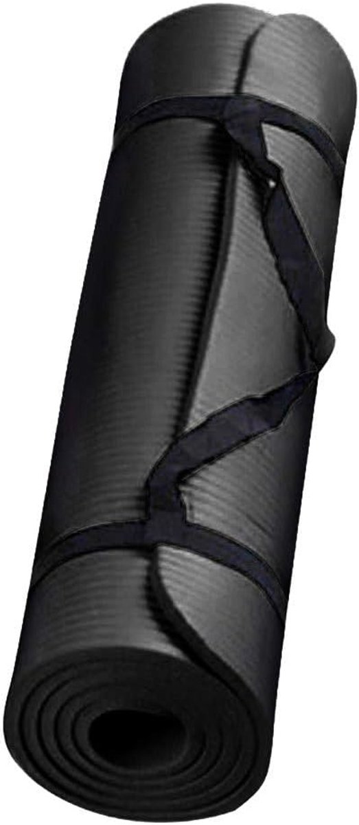 Kniekussen Yoga - Oefenmat Fitness - Comfortabel Trainen - Dikke Antislip Ondersteuning - 60x25x1.5 cm - Zwart
