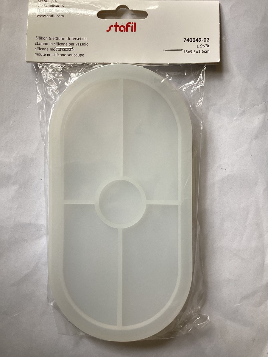 Silicone mold coaster, Oval 18x9,5x1,6cm