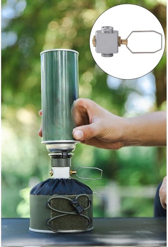 Gasbus Adapter - Ventiel Klep - Kamperen Koken - Roestvrij Staal - Compact Ontwerp - Zilver — afbeelding 5