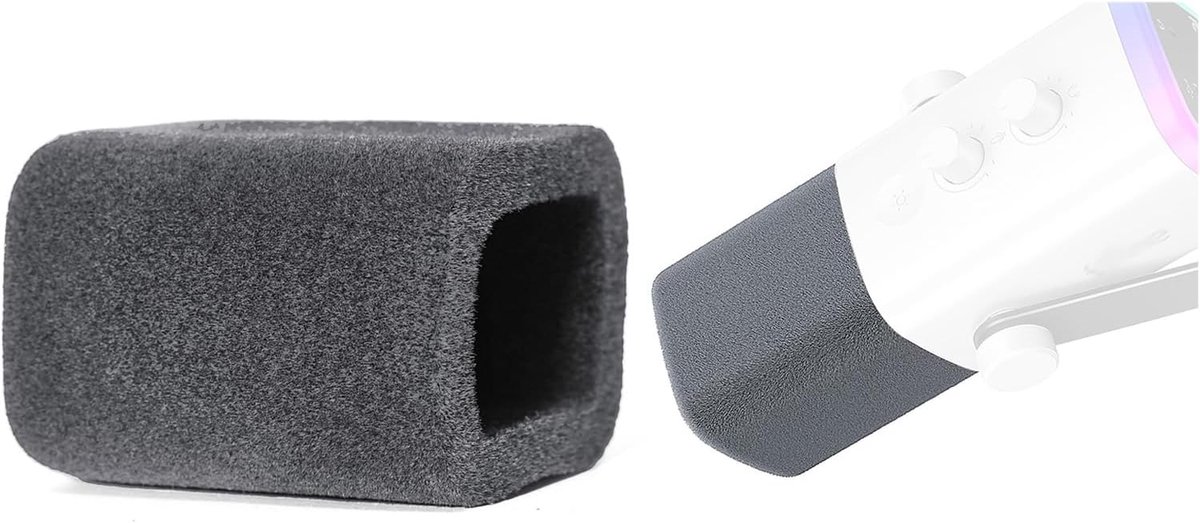 Microfoon Windkap - Spons Cover - Geluid Verminderen - Speciaal Ontworpen Pasvorm - Grijs