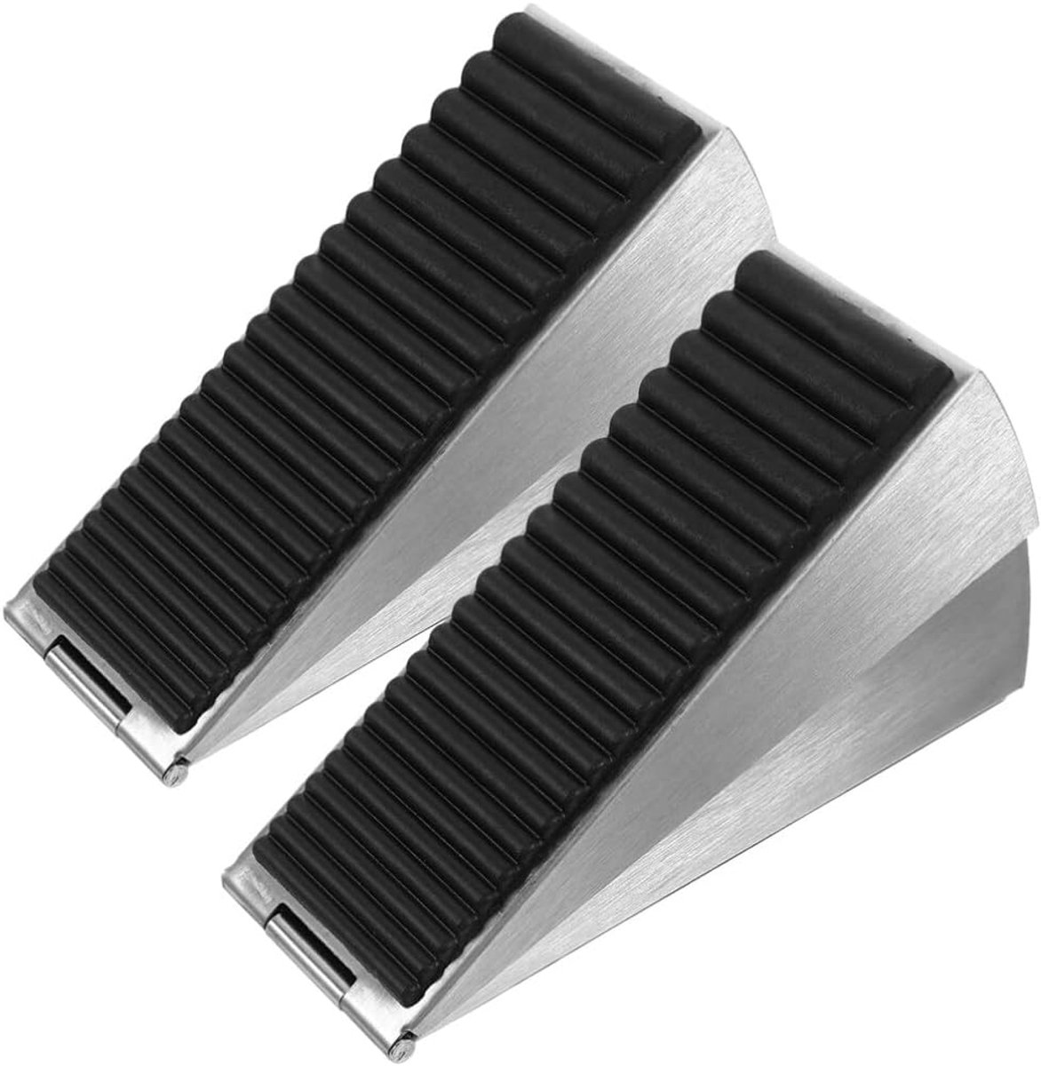 Deurstopper Set - Deurwiggen Deurvastzetters - Deuren Vastzetten - Verstelbare Veer - 12.8 x 7.5 x 4.5 cm - Zilver