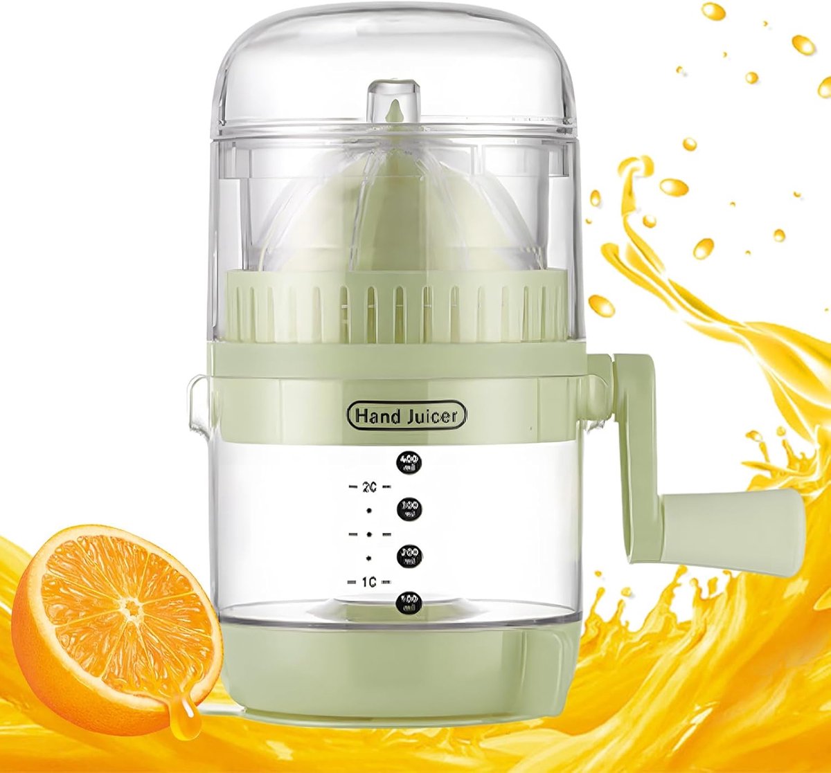 Citrus Pers - Handige Sapper - Vers Sap Maken - Compact Ontwerp - 11x20.5 cm - Groen