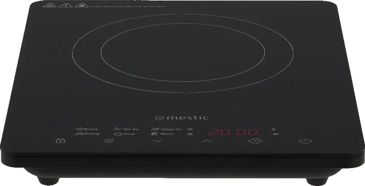 Mestic MIC-130 – Inductiekookplaat – 1-Pits – 2000W – 10 Warmtestanden – Touchscreen