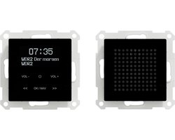 Schneider Electric Merten MEG4375-0303 radio-stopcontacten, set met Bluetooth inclusief luidspreker, voor systeem M Merten, inbouwradio, DAB, wekker, zwart