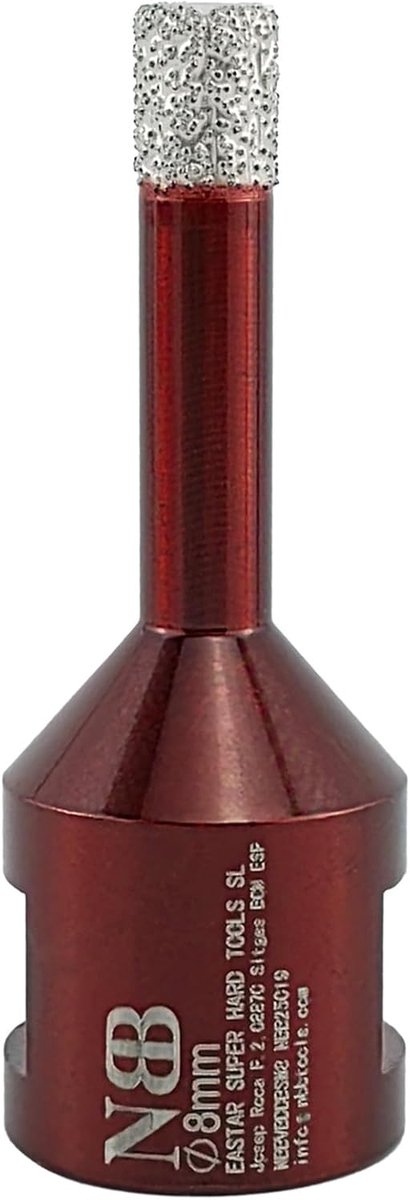 Diamantboor - Diamantfrees Kroon - Hard Materiaal Boren - Vacuüm Gelast - 8 mm - Rood