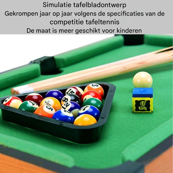 Mini Biljarttafel - Speelset Tafel - Familie Entertainment - Compleet met ballen - 34 x 23 cm - Groen van mini — afbeelding 5