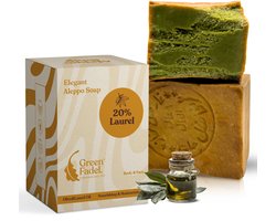 GREEN FADEL Aleppo Zeep 20% Laurierolie 80% Olijfolie - 1 x 200g - Handgemaakt - Natuurlijke Zeep