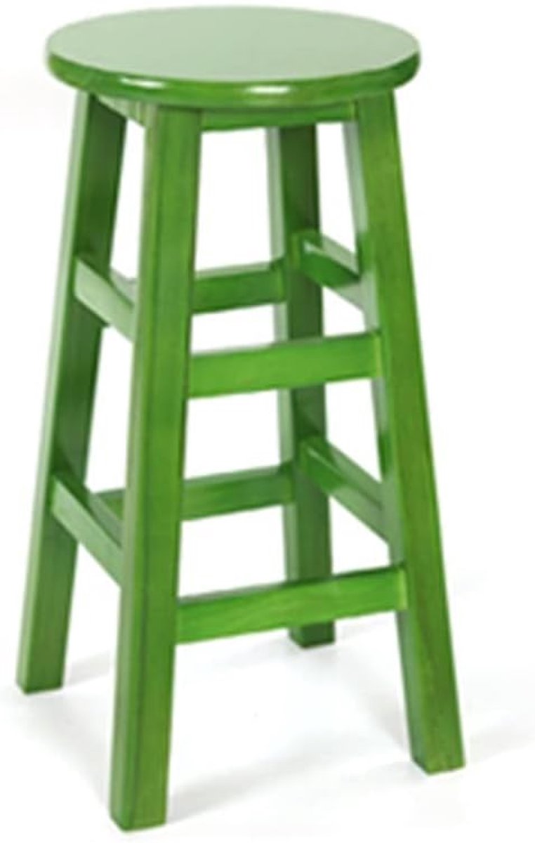Houten Barkruk - Keuken Kruk - Bar Zithoogte - Massief Hout - 70 cm - Groen