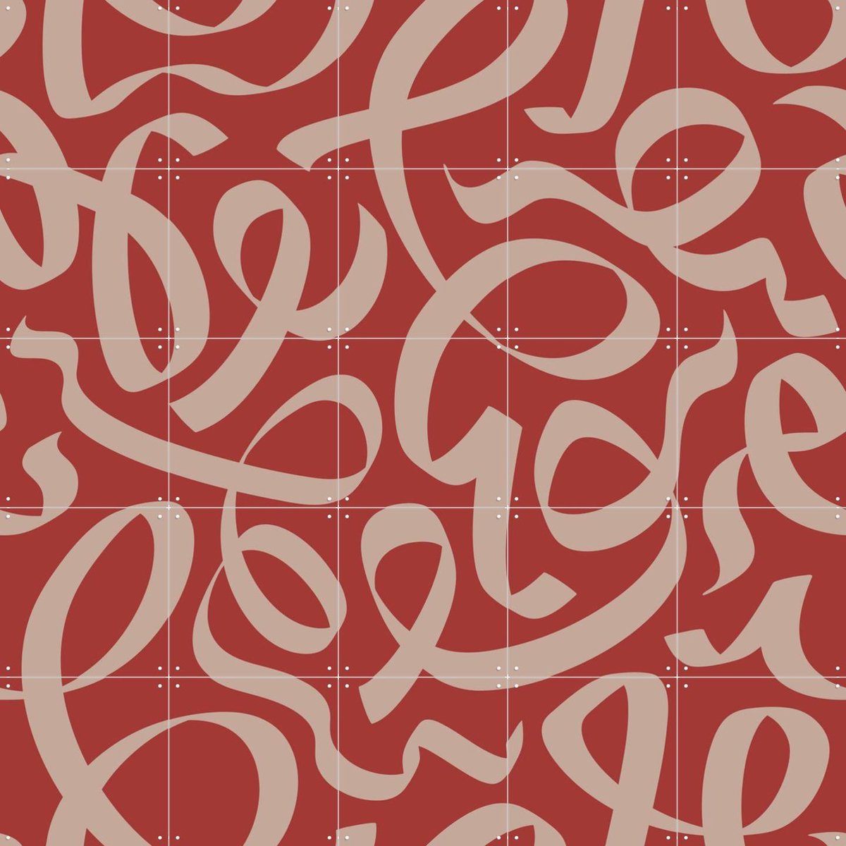 IXXI Scala Terracotta, Markus Laible - 100 x 100 cm - Gratis ophangtool - Grote wanddecoratie en posters - Modern, Speels, Abstract, Line art