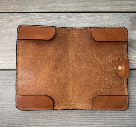 Purlederen Golf Scorekaart Houder - Met lib voor potlood - Kleur bruin. — afbeelding 2